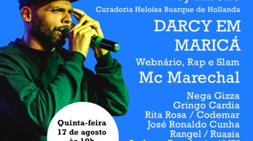 Webinário e batalhas de rap e slam com o tema “Darcy em Maricá”