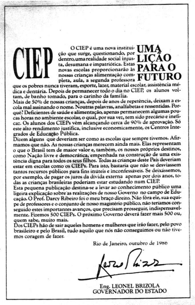 CARTA DE BRIZOLA APÓS 1º.PEE